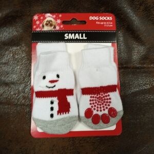 New Christmas Snowman Dog Socks Size Small S
